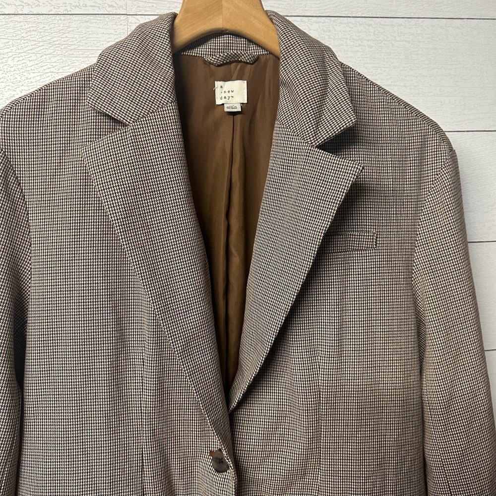 A New Day oversized Stripe Brown Blazer - Picture 2 of 5